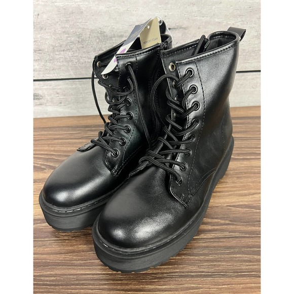 Universal Thread Shoes Nwt Ladies Universal Thread Black Erin Lace Up Combat Boots Size 65